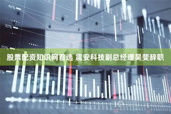 股票配资知识网首选 震安科技副总经理吴斐辞职